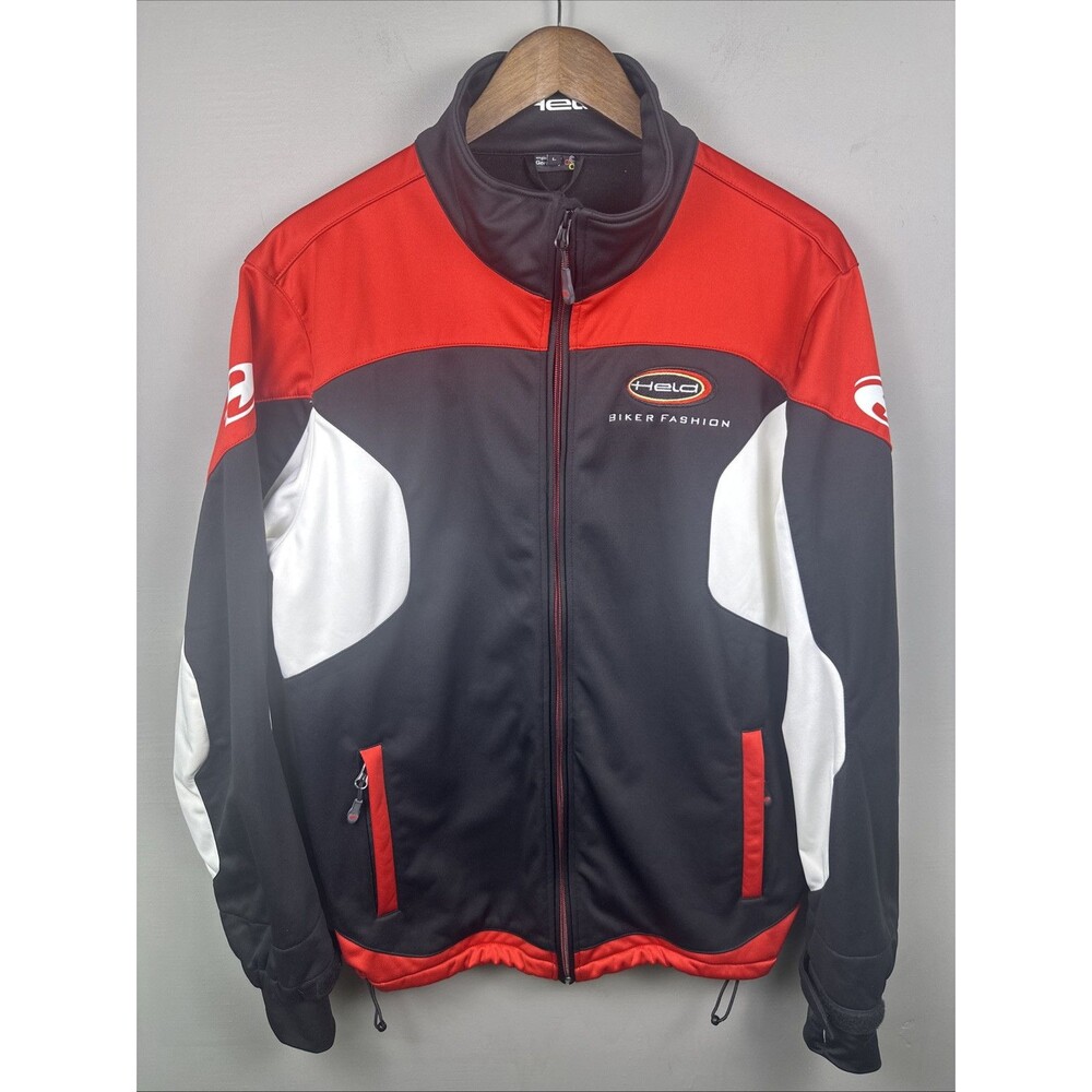 Held Moto Motorcycle Team Softshell Casual Jacket Black Red Size Large